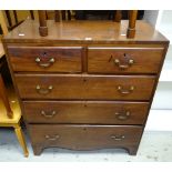 An antique chest of three long & two short drawers Condition reports are provided on request by