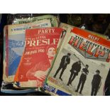 A quantity of twentieth century sheet music including The Beatles songs Condition reports are