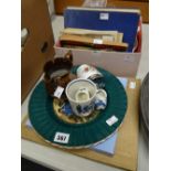 A parcel of commemorative items, copper lustre jug ETC Condition reports are provided on request