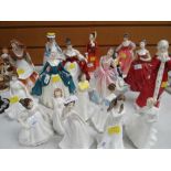 Eighteen Royal Doulton figurines Condition reports are provided on request by email only for this