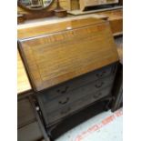 A vintage three-drawer slope front bureau Condition reports are provided on request by email only