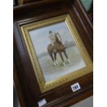 Framed watercolour of a show horse & rider, signed H COLLIER in good antique frame Condition reports