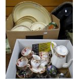 A parcel of mixed china including Royal Albert 'Lady Hamilton', two Bossons face masks, sundry
