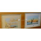 A pair of framed watercolours of Maltese ports, signed & dated 1963 with titles Condition reports