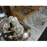 Large quantity of mixed glassware, a box of EPNS, cased cutlery ETC Condition reports are provided