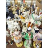 A parcel of mainly Staffordshire figures Condition reports are provided on request by email only for