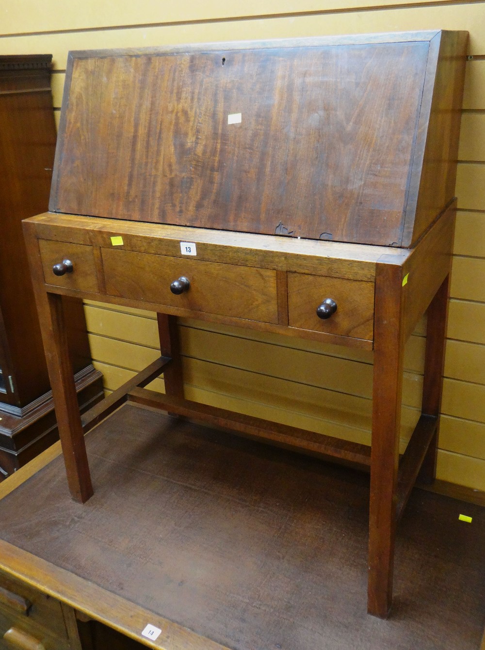 An unusual joined-wood desk with fall-front top Condition reports are provided on request by email