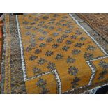 A small rust ground antique Persian prayer map, 124 x 75cms Condition reports are provided on