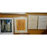 JOHN PIPER framed poster and a framed print AFTER V CHARLESWORTH ETC Condition reports are