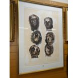 HENRY MOORE limited edition (XVII/XXXV) lithograph sequence of heads entitled verso on David Krut