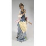 A large boxed Lladro figure of a flower picker numbered 2393 Condition reports are provided on