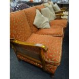 A good Bergere three-piece suite with matching upholstery Condition reports are provided on