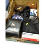 Approx ten assorted cameras including retro 1950s film cameras, Sakura Day/night zoom binoculars,