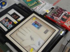 A parcel of Arsenal FC football memorabilia including signed Alan Smith European Cup print, Theo