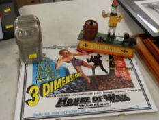 A vintage coal mining MSA self rescuer & a reproduction print for Vincent Price in House of Wax ETC