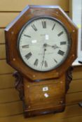 An antique rosewood drop-dial wall clock inscribed 'Ayber of Burton Upon Trent' Condition reports