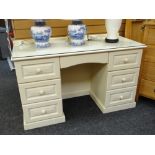 A modern cream coloured dressing table with glass top Condition reports provided on request by email