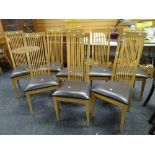 A set of eight modern high back dining chairs with cushion seats Condition reports provided on