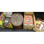 A quantity of The Second Great War periodicals, Commando War comics & similar, a vintage tin hat box