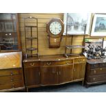 A reproduction serpentine sideboard & two vintage folding cake-stands Condition reports provided
