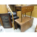 Two drop leaf tables & an antique corner cabinet Condition reports provided on request by email