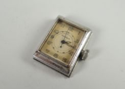 A vintage Jaeger Le Coultre ladies white metal wristwatch (no bracelet) Condition reports provided