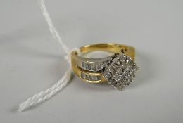 A 14ct gold baguette diamond ring Condition reports provided on request by email for this auction