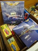 A parcel of Battle of Britain aviation models, three boxed Vanguard classic car models ETC Condition