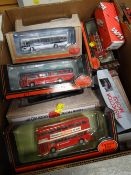 A quantity of boxed diecast vintage bus models Condition reports provided on request by email for