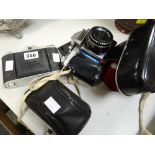 A vintage Agfa Isolette camera, a Praktica Nova 1B camera & another Condition reports provided on