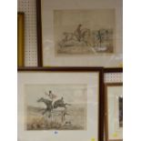 Pair of mid 19th Century 'Tally Ho' hunting prints, each 29 x 39 cms