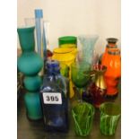 Collection of vintage and other colourful glassware
