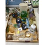 Mixed collection of ornamental glassware and paperweights etc