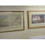 SIR WILLIAM RUSSELL FLINT two framed limited edition (756/850 and 250/850) prints - young girls in