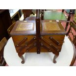 Reproduction mahogany cantilever sewing box and contents