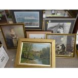 Quantity of framed pictures and prints