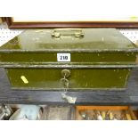 Vintage locking strong box with key