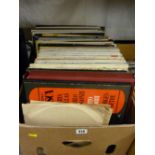 Box of LP records, mainly classical music