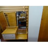 G-Plan gold label two tone four piece bedroom suite of two door wardrobe, stylish dressing table,