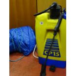 Dyno Cooper Pegler CP15 backpack sprayer and a ground sheet