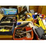 Large quantity in eight boxes and tubs of garage items, fixings etc