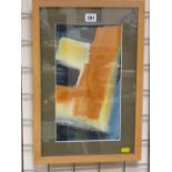 PETER SCHOFIELD acrylic - abstract, title label verso 'Avon Menai II', 34 x 19 cms