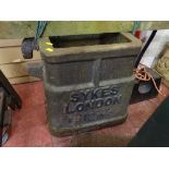 Heavy modern square style anvil with 'Sykes of London' name embossed