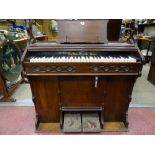 Circa 1900 mahogany chapel organ by The Hillier Organ Company, London, appears to be in working