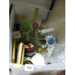 Crate of mainly vintage ornamental glassware