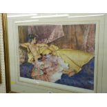 SIR WILLIAM RUSSELL FLINT framed limited edition (117/850) print - colourful depiction of a semi-