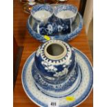 Collection of Oriental and other blue and white tableware