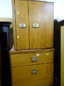 Two mid Century teak twin drawer bedside chests