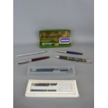 Collection of various fountain and ballpoint pens by Waterman, Parker, Papermate etc