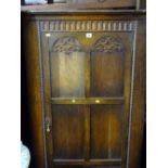 Oak single door hall robe